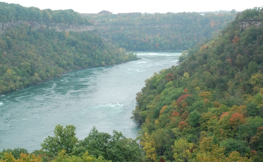 The Niagara River as seen from Niagara Glen Nature Center. 